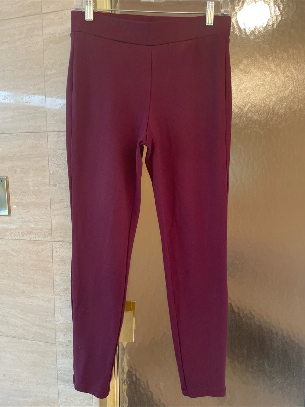 Women’s Style & Co Wine Stretch Ankle Pants Size Medium Elastic Waist Skinny